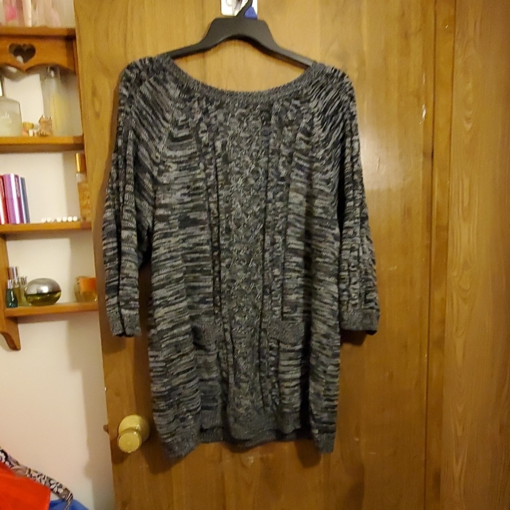 Black grey long sweater